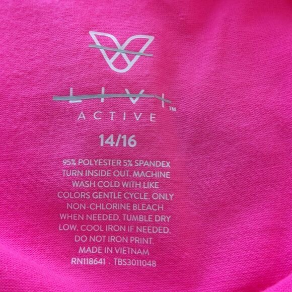 LIVI Active neon pink long sleeve v-neck t-shirt - Picture 9 of 9